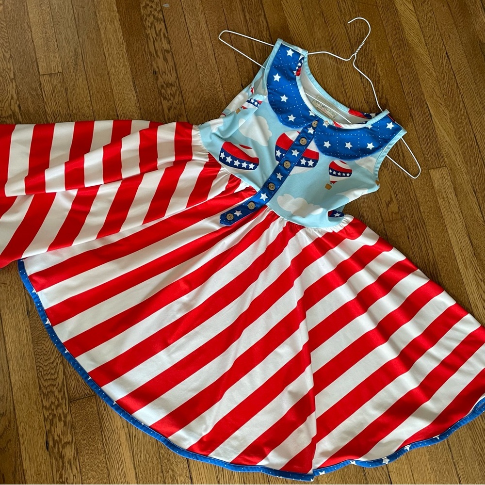 NEVER Worn Be Girl Clothing girls Patriotic Dress Red white blue size 10 - Picture 1 of 6